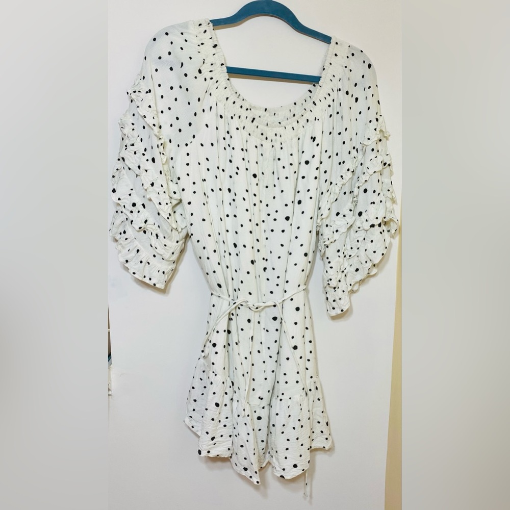 Nordstrom Fate Off The Shoulder Ruffle Polka Dot Dress - Picture 8 of 11